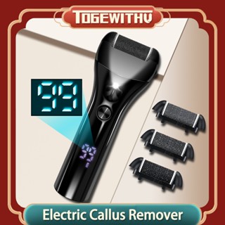 TOGEWITHU Dụng cụ tẩy vết chai bằng điện cho bàn chân, Dụng cụ tẩy lông chân có thể sạc lại Bộ dụng cụ làm móng chân di động cho giày cao gót nứt nẻ và da chết với 3 đầu lăn