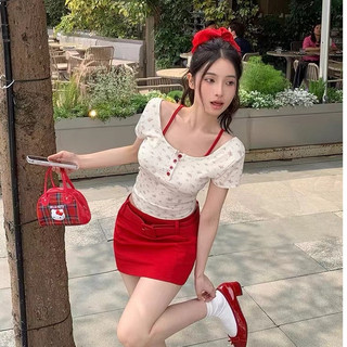 ❤Cổ tay ngắn hai mảnh hoa phong cách Hàn Quốc