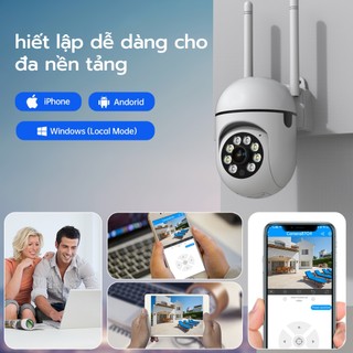 Jooan 1080P camera an ninh ngoài trời FHD đầy đủ màu theo dõi tự động camera báo động IP