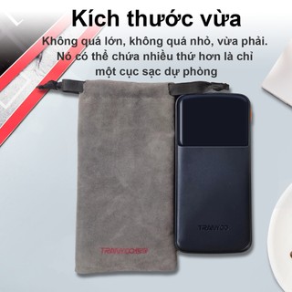  Túi lưu trữ di động chống nước bền bỉ Tranyoo  Xám  Thích hợp để lưu trữ điện thoại di động Bộ sạc Apple Android Tai nghe Bluetooth Cáp dữ liệu và nhiều loại túi lưu trữ vật phẩm nhỏ khác nhau 