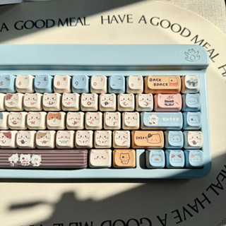 Sea salt Cat Keycap MAO chiều cao 141 phím Mũ PBT cho bàn phím cơ Anime keycaps cá tính