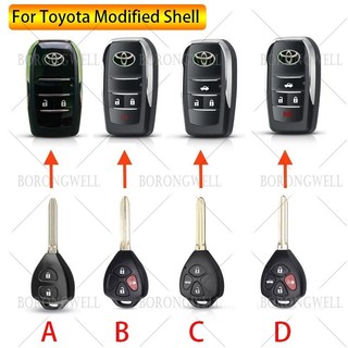 Vỏ chìa khóa điều khiển từ xa 4 nút cho Toyota Avlon Crown Corolla Camry Rav4 Reiz Yaris Prad