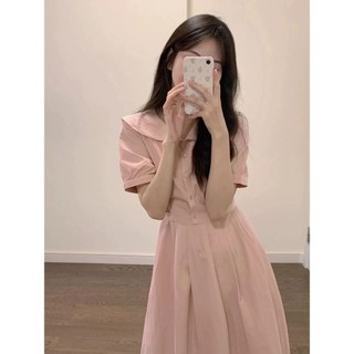 Đầm Sơ Mi Cổ Polo Màu Hồng Ngọt Ngào Phong Cách Nhật Bản Thời Trang Mùa Hè Dành Cho Nữ