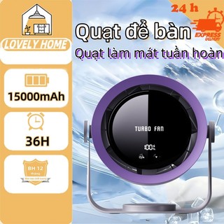 Quạt để bàn 36H (15000mAh), Quạt để bàn có thể sạc lại đa chức năng, Quạt làm mát, Air Personal để cắm trại, gia đình, văn phòng, ngoài trời, trong nhà - Bảo hành 12 tháng