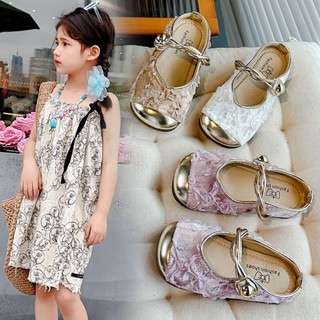 IKIDS Trẻ Em Baotou Nửa Dép Thời Trang Mùa Hè Phong Cách Quốc Gia Thêu Giày Da Nhỏ Dép Công Chúa giày dior cho bé gái
