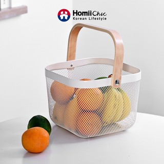 Nhà máy cung cấp trực tiếp tay cầm bằng gỗ sắt rỗng giỏ tay giỏ chứa giỏ chứa đồ giỏ xả giỏ trái cây giỏ rau củ