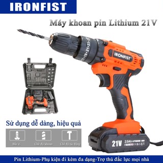 Máy khoan không dây, 2 trình điều khiển tác động tốc độ thay đổi Mô-men xoắn 45Nm có đèn LED Pin 21V