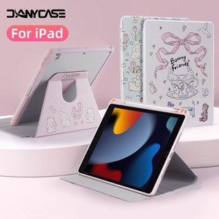 360° Ốp Lưng Xoay Cho iPad Air 6 M2 11 ” 13 "Air M3 2025 Pro M4 Gen 9 8 7 10.2" 11 A16 Air4 5 10th 10.9 ” Gen 5 6th 9.7 Pro11 "12.9" Mini6 7 Vỏ Máy Tính Bảng Hoạt Hình Acrylic Với bút