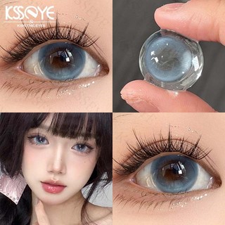 Ống kính áp tròng màu xanh mắt búp bê KSSEYE cấp 0 ~ -8.00 Sử dụng hàng năm14,5mm có dung dịch 2 miếng dành cho nam nữ có ống kính mềm cận thị