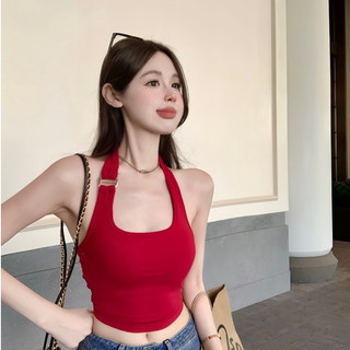 Áo bra croptop dây vai phối dây xích thời trang sẵn đệm