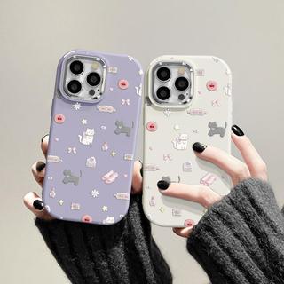  Ốp điện thoại iPhone 12 13 PRO 14 15 plus 15 PRO MAX IP7P IPXS MAX IP11 Thời trang dễ thương mèo con toàn màn hình silicon mềm khung kim loại cao cấp ốp điện thoại 