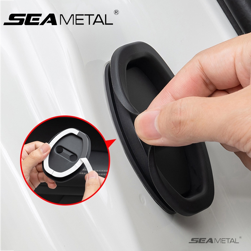 4 Chiếc Đa Năng Khóa Cửa Ô Tô Silicon SEAMETAL Chống Va Đập Miếng Lót Bảo Vệ Dễ Dàng Lắp Đặt Cửa Ô Tô Có Thể Tháo Rời Chống Sốc