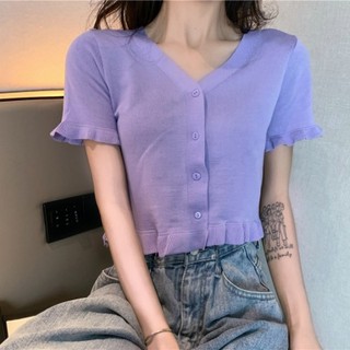 NZN Áo thun ngắn tay cổ chữ V màu trơn mới mùa hè 2024
