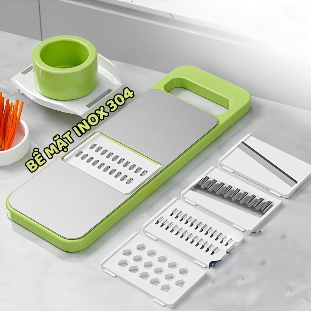 Bộ nạo rau củ quả 6 LƯỠI DAO , INOX 304 không gỉ, đồ bào rau củ đa năng cao cấp đa năng tiện dụng,Dụng cụ cắt rau củ đa năng,và thái lát nhà bếp