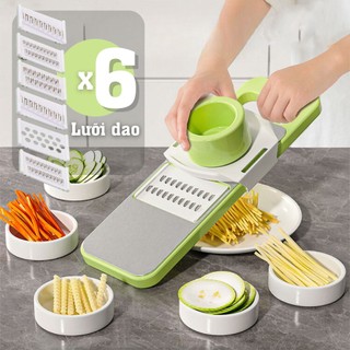 Bộ nạo rau củ quả 6 LƯỠI DAO , INOX 304 không gỉ, đồ bào rau củ đa năng cao cấp đa năng tiện dụng,Dụng cụ cắt rau củ đa năng,và thái lát nhà bếp