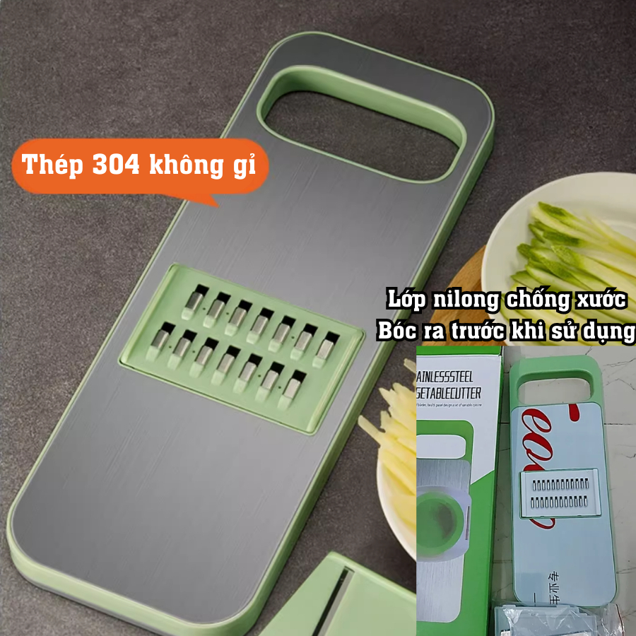 Bộ nạo rau củ quả 6 LƯỠI DAO , INOX 304 không gỉ, đồ bào rau củ đa năng cao cấp đa năng tiện dụng,Dụng cụ cắt rau củ đa năng,và thái lát nhà bếp