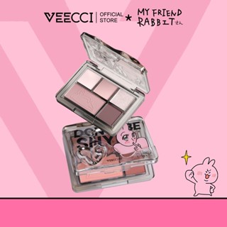 VEECCI*MY FRIEND RABBIT Phấn Mắt 5 Màu Trái Tim Thỏ Bảng Phấn Mắt Mờ Màu Hồng Ngọc Trai 5.2g