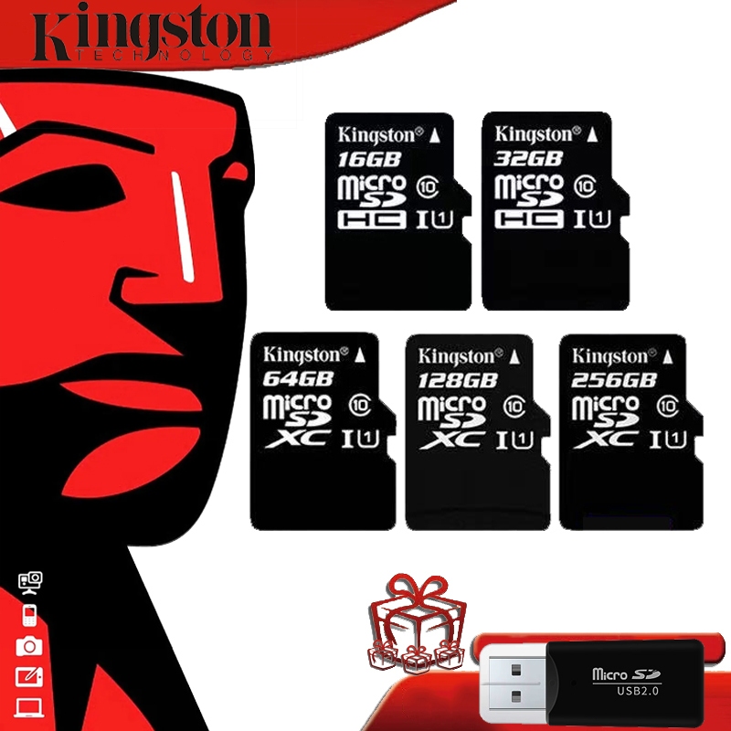 Thẻ sd Kingston Mini 16GB 32GB 64gb Classe 10 A1 Thẻ TF 512gb 256gb 128gb 64gb Thẻ Nhớ Flash Tương Thích Điện Thoại Di Động Máy Tính Giám Sát Camera Đầu Đọc Thẻ TF Miễn Phí