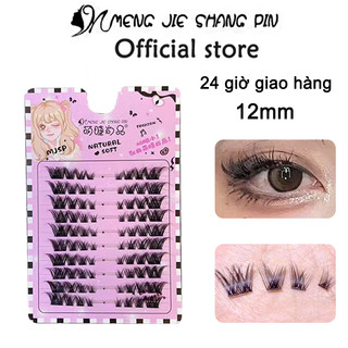 Mengjieshangpin Lông mi giả xéo - 10 hàng mi nối dày mắt cáo tự nhiên 12mm