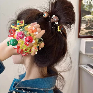Dễ thương m đậu không làm tổn thương tóc dây điện thoại tóc mùa hè phù hợp với dây buộc tóc cao su nữ độ đàn hồi cao bền phụ kiện tóc
