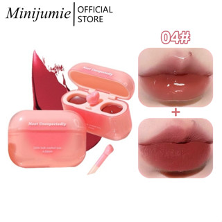 Gogo TALES Tai nghe hình 2 trong 1 son môi mini dễ thương thạch + kem môi mờ chống thấm nước lâu trôi bùn môi