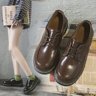 Giày da đế xuồng thời trang retro anh quốc cá tính cho nữ 2024 giày oxford nữ