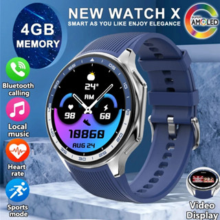 Đồng hồ thông minh DT Watch X Màn hình mờ 4GB Máy nghe nhạc Video Album địa phương U Disk 3D UI Chế độ AOD Đồng hồ thông minh Nam Nữ Đồng hồ đeo tay