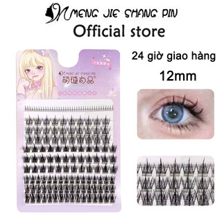 Mengjieshangpin 10-12mm Thân trong suốt siêu mịn tự nhiên 4 trong 1 Lông mi giả