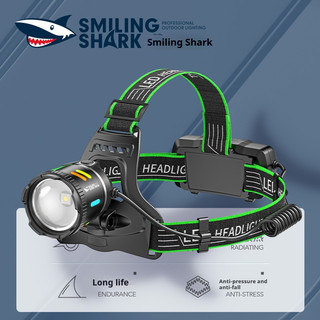 Smile Shark TD0182B M60 LED Mặc đèn pha Type-c Chiếu sáng tập trung có thể thu vào Cảm biến công tắc cảm ứng Thiết bị chiếu sáng chống nước Câu cá, cắm trại, đêm, du lịch thiết yếu