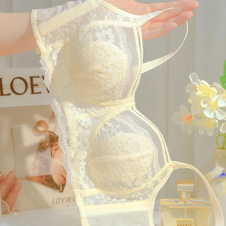 YIBEIKA Quần Lót Nữ Siêu Mỏng Phong Cách Mùa Hè Lớn Ngực Nhỏ Chống Chảy xệ Kích Thước Lớn Ngực Ren Tập Hợp Áo Ngực Mùa Hè