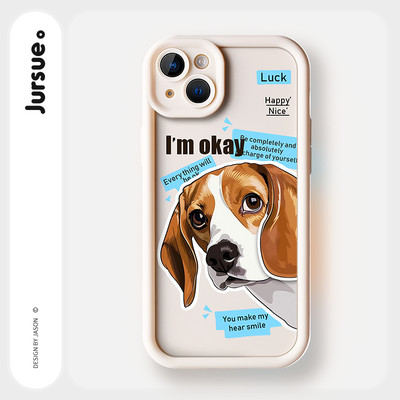 Ốp lưng JURSUE mềm chống sốc chó hình bựa độc lạ ngộ nghĩnh cho iPhone 16 15 14 13 12 11 Pro Max SE 2020 X XR XS 8 7 ip kute Y5209Q
