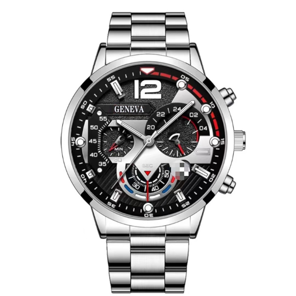 Đồng hồ nam dây thép ngày lịch nam sinh viên boutique thạch anh thời trang đơn giản