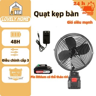Quạt tích điện  18V 8 inch quạt pin mini để bàn trên48h liên tục BH hành 12 tháng