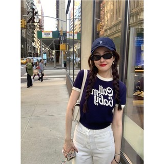 ZHELIHANGFEI Mùa Hè Phong Cách Mới Retro Hot Girl Slim-fit Phù Hợp Với Thời Trang Thêu In Dệt Kim Ngắn