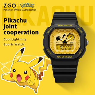 Đồng Hồ Học Sinh ZGO x Pokémon, Hộp Quà Tặng Đồng Hồ Trẻ Em Chống Nước Phát Sáng 8103