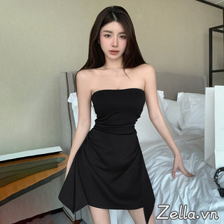 Váy ống mùa hè dành cho nữ Váy Mini chữ A quây màu trơn