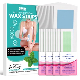  Gói giấy sáp tẩy lông hương bạc hà gồm 30 miếng - nhanh chóng và hiệu quả tẩy lông nhẹ nhàng mát mẻ và nhẹ nhàng di động để sử dụng tại nhà 