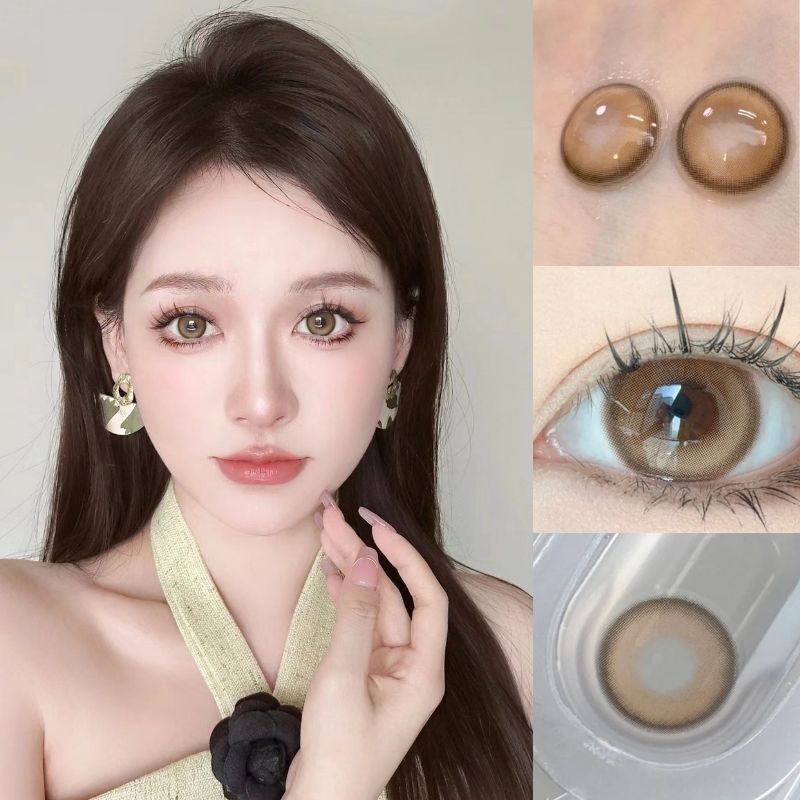 kính áp tròng MCK1 Màu Mềm Liên Hệ K4 Nâu 6 tháng Sử Dụng Ống Kính Tiếp Xúc 0.00--4.00