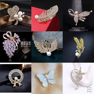 Phiên bản Hàn Quốc của trâm cài hợp kim thời trang, phụ kiện trâm cài ngọc trai, cổ trang trí đa năng, trâm cài kim cương giả