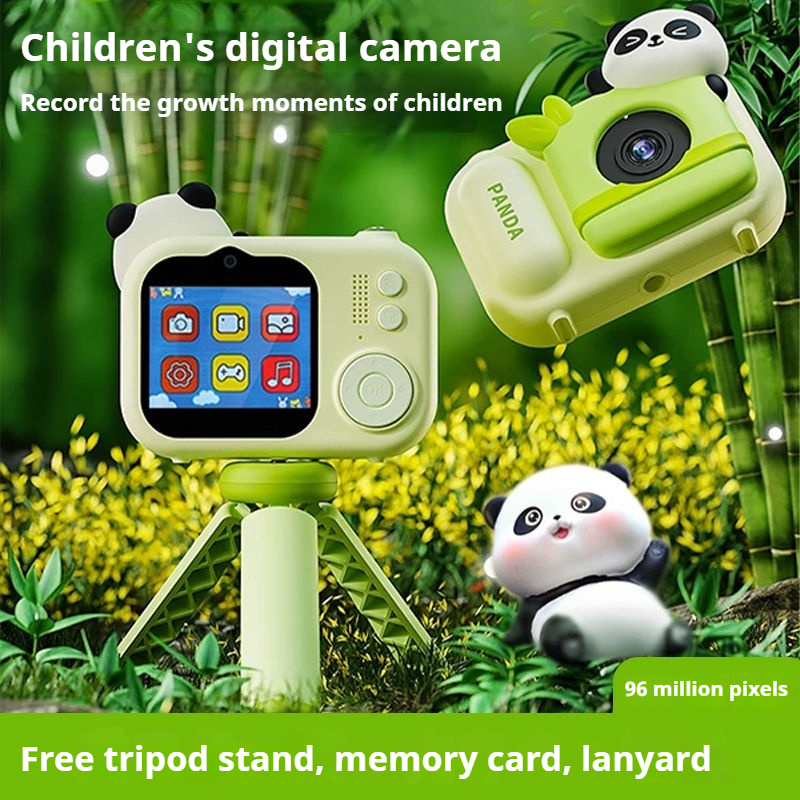 Camera trẻ em Panda mới, Camera kỹ thuật số Camera kép có thể quay Video HD,