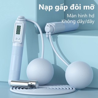 🔥Thông Minh Đếm Bóng Lớn Nhảy Dây HD Màn Hình Lớn Đếm Thể Dục Nhảy Dây Có Thể Điều Chỉnh Nhảy Dây Tay Cầm Mềm Bỏ Qua Ro