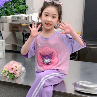 Dễ thương Kuromi Cinnamon cô gái áo bông trẻ em cô gái quần áo