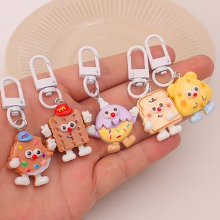 🍓Ras🍓Móc khóa bánh quy mô phỏng - Ba lô, Mặt dây chuyền trang trí ô tô - Phụ kiện móc chìa khóa - Quà tặng đáng yêu cho học sinh, bạn bè - Thời trang, Phim hoạt hình, Kawaii - Vòng chìa khóa bánh rán bằng nhựa