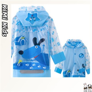 Áo mưa trẻ em KiMi Khủng long nhỏ có ba lô PVC poncho vành bơm hơi