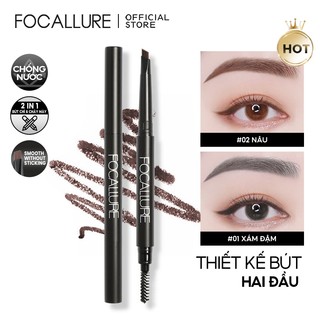Bút kẻ lông mày FOCALLURE 3 màu sắc tùy chọn bền màu lâu trôi chống thấm nước 1g