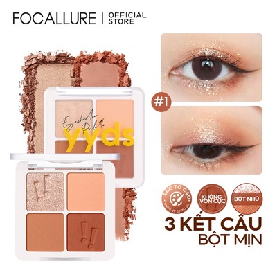 Bảng phấn mắt FOCALLURE 4.8g nhiều màu nhũ lì sắc tố cao chuyên dụng