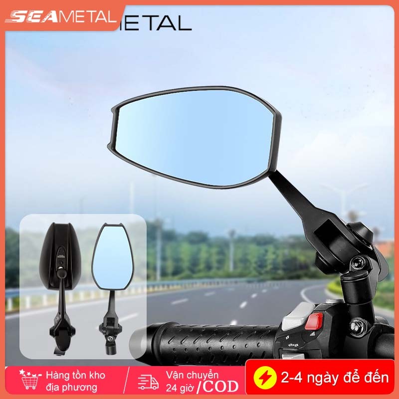 gương chiếu hậu xe máy SEAMETAL Gương Thời Trang Gắn Xe Máy Chân Gương Gập Xoay 360 độ Gắn Xe Máy