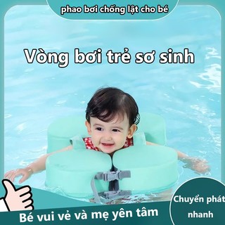Phao bơi luồn tay mambobaby không bơm hơi cho bé 1-4 tuổi, chống lật, siêu nhẹ, có mái che, hàng chính hãng
