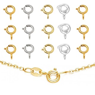 10 Chiếc 6 Mm Vòng Tròn Lò Xo Nút Khóa Móc Đầu Nối Cho DIY Vòng Cổ Móc Khóa Trang Sức Làm Phụ Kiện