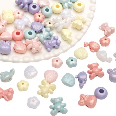 In Acrylic Hạt Nhiều Màu Sắc Gấu / Cá Voi / Thỏ Hạt Hỗn Hợp Màu Sắc Ngẫu Nhiên Hạt Động Vật Có Hình Dạng Khác Nhau DIY Làm Đồ Trang Sức Vật Liệu